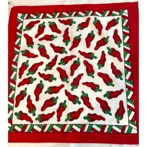VTG Cowboy Bandana Red Hot Chili Jalapeno Pepper Western Scarf Handkerchief NWT